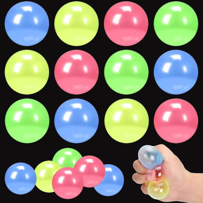 [XMAS SPECIAL] 24 Pack Glow in The Dark Sticky Balls, Party Favors Fidget Toys Stress Balls for Kids and Adults, Lumi Balls Toys,Ceiling Balls,Sensory Balls,Dream Balls