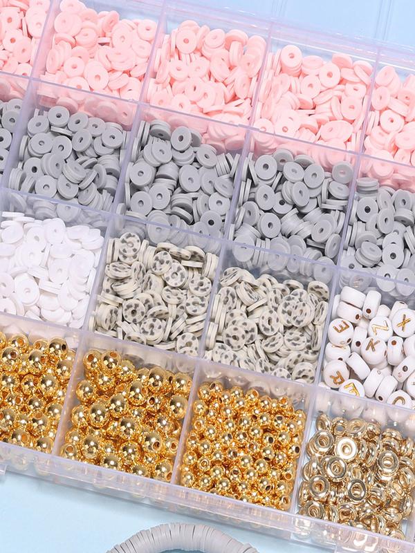 Random Color Clay Letter Bead (1 Box), Boho Style Letter Bead for Women & Girls, Simple Style Diy Jewelry Making Supplies for Bracelet Necklace Making