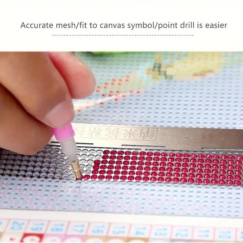 DIY Diamond Art Colorful Painting Ruler, Diamond Art Decorative Painting Accessories, Stainless Steel Ruler for Creative Hand Craft, DIY Crafts Accessories, Christmas Gift