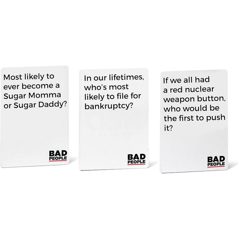 BAD PEOPLE Party Game - White Expansion - 100 New Question Cards for The Hilarious Adult Card Game for Fun Parties & Board Games Night with Your Group - Find Out What Your Friends Really Think of You