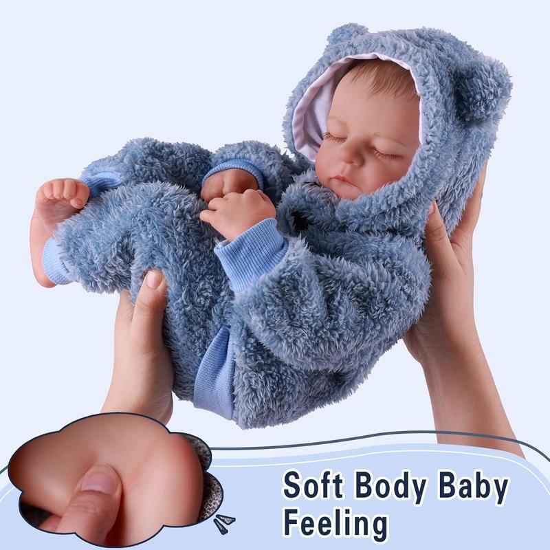 BABESIDE Reborn Realistic Baby Doll Boy - 20-Inch Soft Body Lifelike Newborn Baby Dolls with Cute Blue Clothes for Kids Age 3+ & Collection