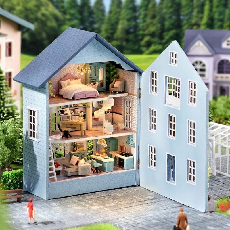 DIY Wooden DIY Miniature House Kit, 1 Box DIY Miniature House Kit, 3D Puzzle, Home Decor Micro Model