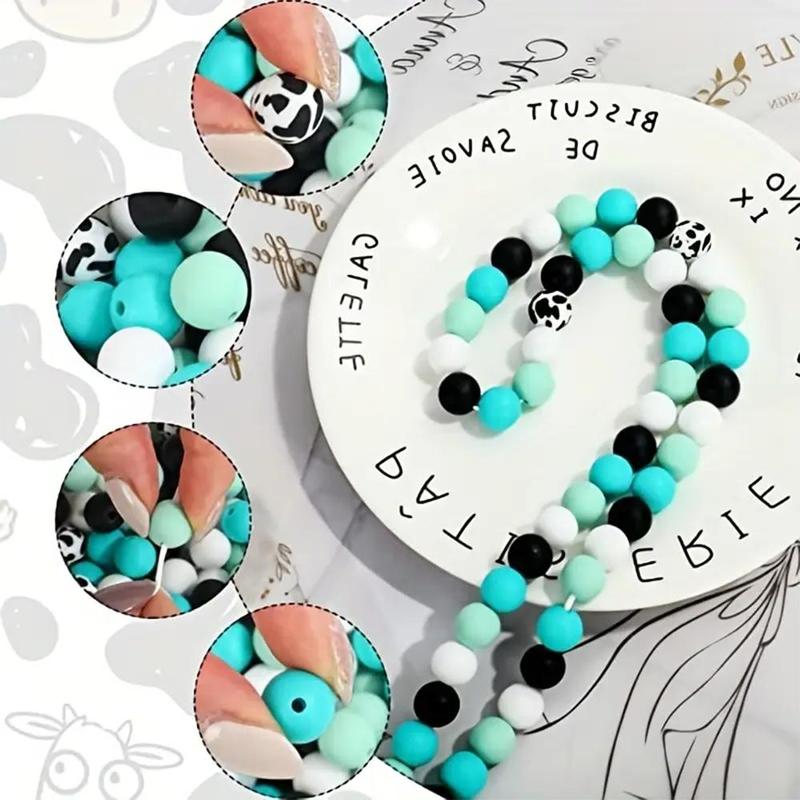 Silicone Round Bead, 50pcs Loose Bead, DIY Jewelry Making Supplies for Necklace, Bracelet, Keychain, Phone Chain