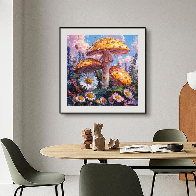 Mys Aurora Mushroom Flowers Wooden Puzzle 200 Pieces - Unique Shape, Hand-Painted Art, Ideal Family Game for Kids and Adults - 7.8 x 12.6 Inch