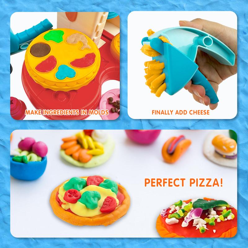 Talgic Kitchen Creations  Top Pizza Oven Toy for Kids 3 Years and Up with 5 Modeling Compound Colors, Play Food, Cooking Toy Pretend Play