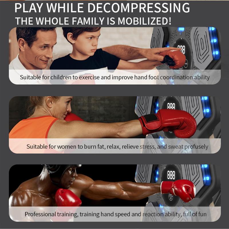 New wall mounted boxing machine, sports equipment with Bluetooth music, electronic focus agility training equipment, suitable for parent-child games