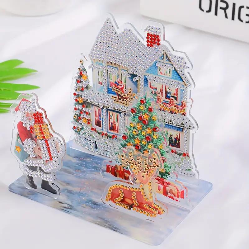 Christmas Santa Clause House Pattern DIY Diamond Art Painting Without Frame, DIY 5D Diamond Arts Painting Kit, Wall Art Decor For Home Living Room Bedroom