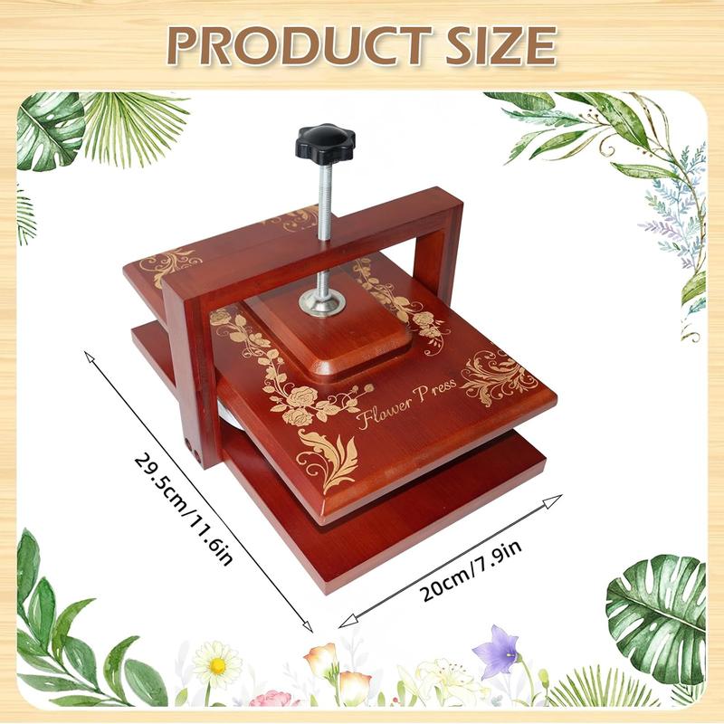 11.6 * 7.9 inch Flower Press Kit Even Pressure Flower Pressing DIY Arts & Craft Kit for Adults Dried Flower Plant Preservation Kit with 6 count Absorbent Paper & 1 Tweezer Plant Lover Gifts