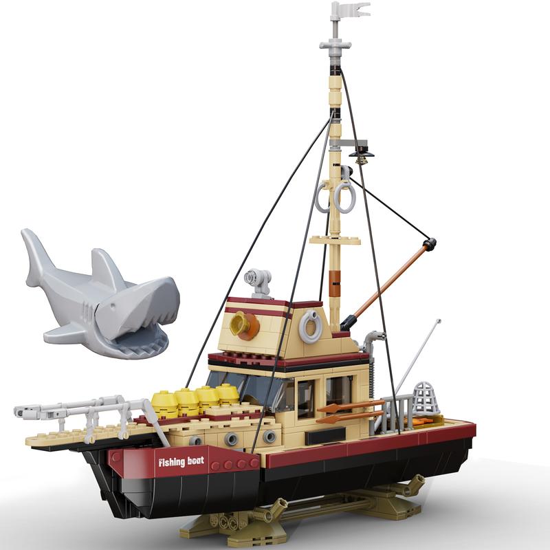 Ocean Pursuit Fishing Boat Building Blocks Set, Perfect Christmas & Halloween Gifts for Fans and Kids (609 pcs)