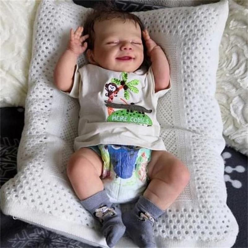 Reborn 18 Inch Cute Boy Realistic Baby Doll Silicone Full Body Birthday Set For Child Birthday Gifts