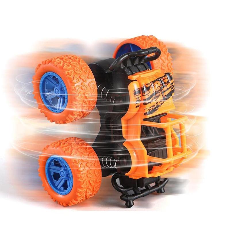 Monster Truck Toy, Off-road Toy Car, 1 2 4 Counts Inertia Stunt Car Pull Back Car Toy for Kids, Rotating Stunt Vehicle, Christmas RC Stunt Car, Fun Gift for Children