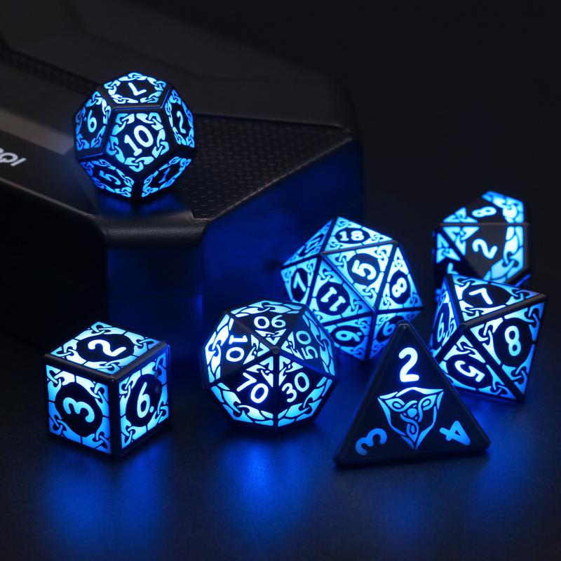 LED Dice Set D&D Rechargeable，DND Dice Shake to Light Up Dice, Dungeon and Dragons Dice USB Port Charging, Role Playing Dice for D&D Table Games