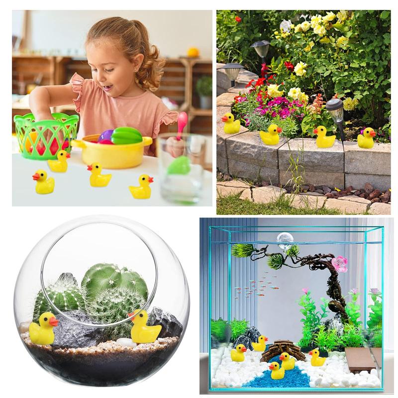 Mini Resin Duck Decoration, 100 200pcs Mini Duckling Set for Pot Plants, Miniature Decoration, Garden Dollhouse Cake Decoration, DIY Season Decoration