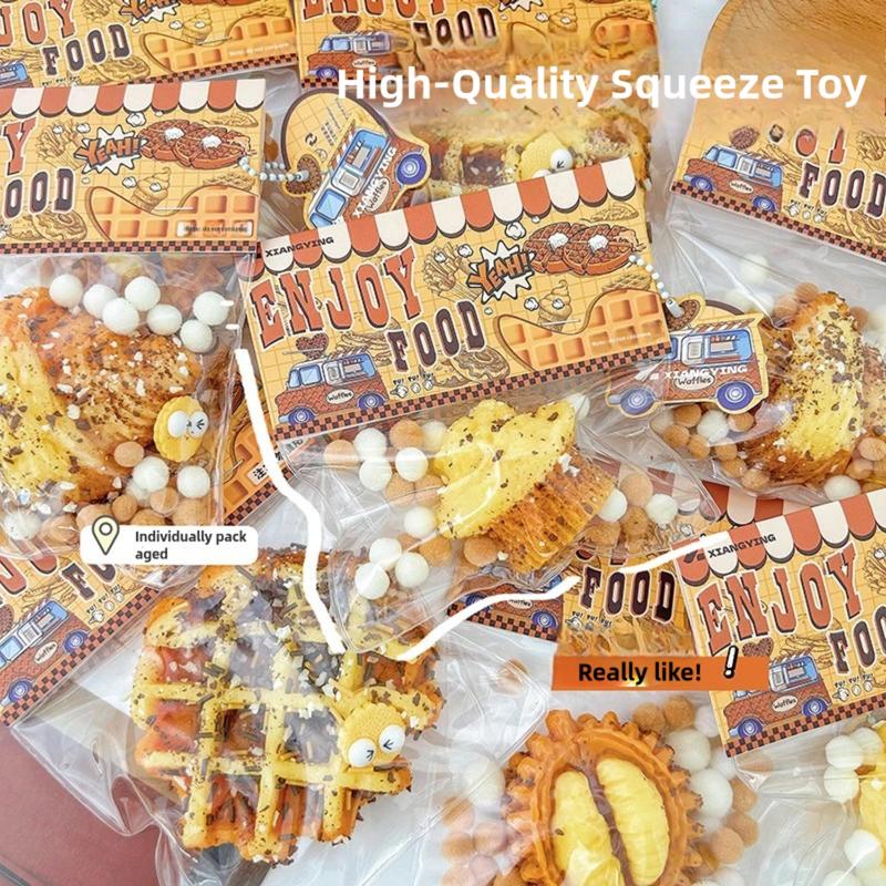 Playful Waffle & Kosher Delight Squishy Toys – Fun Stress Relief & Sensory Play for All Ages!