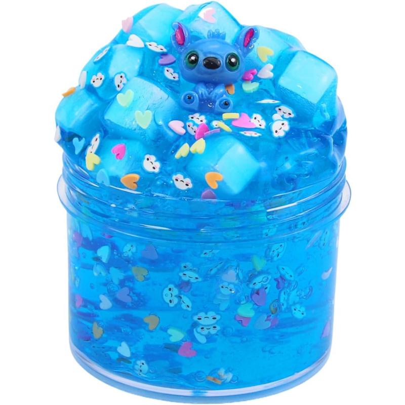 Jelly Cubes Transparent Blue High Sensory Slime, Kids Party Favors, Boys Girls Novelty Toys, Party Favors