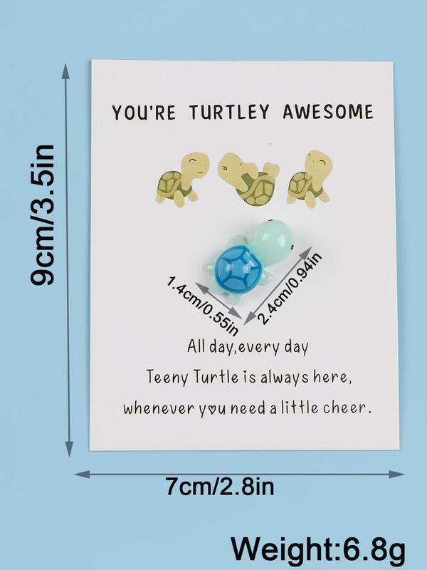 Cute Turtle Shape DIY Jewelry, Birthday Gift for Bestie, Kawaii Mini Animal Decoration with Greeting Card, Creative Gift for Birthday Wedding Party, Back To School Gifts for Friends and Family