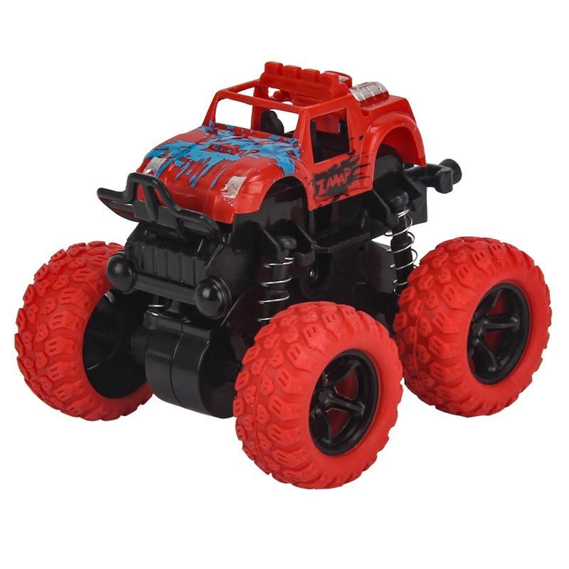 Monster Truck Toy, Off-road Toy Car, 1 2 4 Counts Inertia Stunt Car Pull Back Car Toy for Kids, Rotating Stunt Vehicle, Christmas RC Stunt Car, Fun Gift for Children