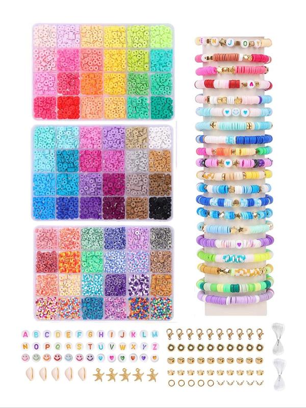 Mixed Color Polymer-clay Bead for Jewelry Making for Gift, 7200pcs box DIY Jewelry Accessories for Bracelet Necklace, Funny Jewelry Making Kit for Fall Outfits & Fall Freshness, Kawaii Accessories