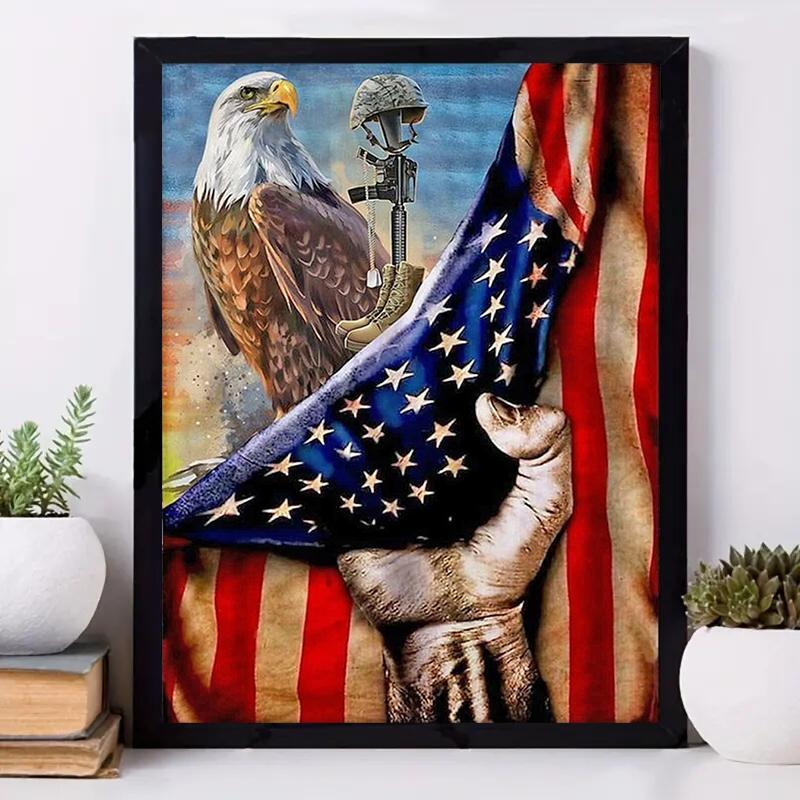 Eagle Pattern DIY Diamond Arts Colorful Painting Kit without Frame, DIY Decorative Art Picture for Beginner, Wall Art Decor for Home Living Room Bedroom