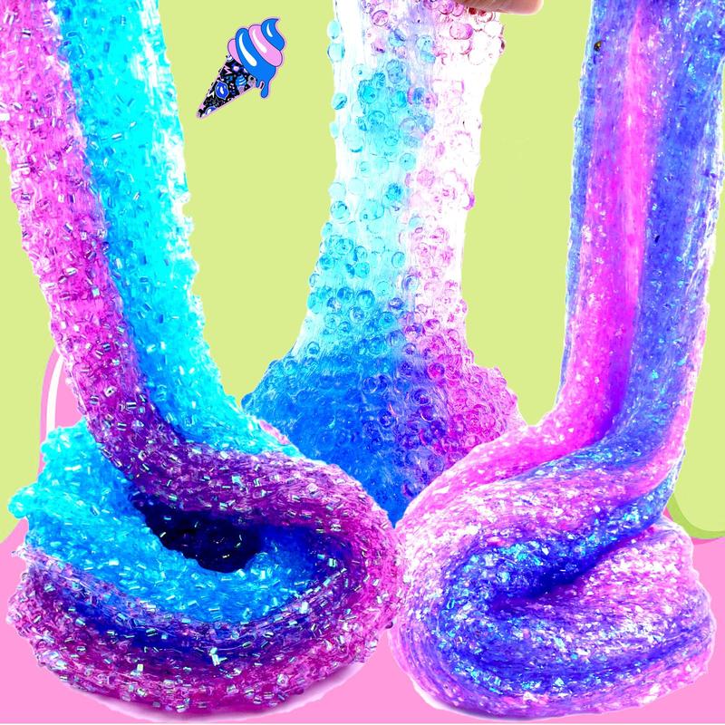 Slime Kit Confetti Slime, Glimmer Crunchy Slime, Foam Slime, Jelly Cubes Slime, Stress Relief Toys, Party Favors for Kids, for Girls  Boys toys