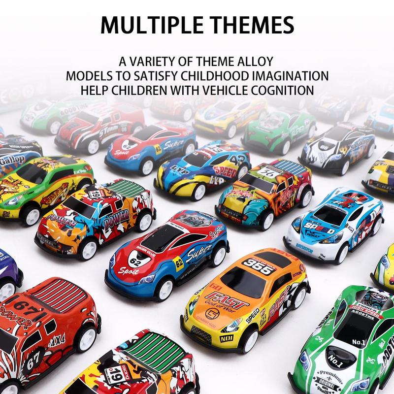 Random Color and Style Pull Back Car Toy with Storage Box, 24 36 52pcs Mini Car Toy, Fun Racing Car Toy, Ideal Birthday Gift, Christmas Gift