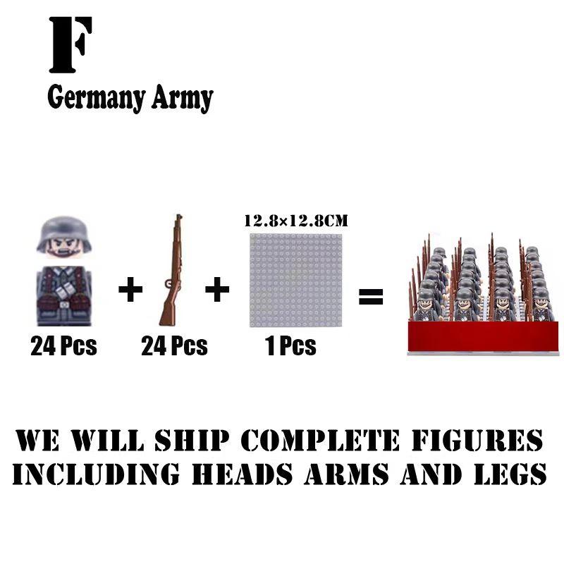 Custom  24pcs set WW2 soldier building blocks national army military figures assembling bricks christmas gifts,birthday gifts,Cake Toppers