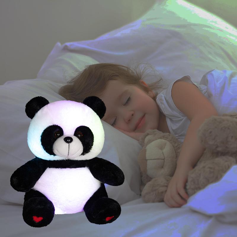 2Sizes LED Panda Plush Toys, 1 Count Glow In The Dark Panda Toys Lighting Up Stuffed Animal Kawaii Plushies Glowing Panda Birthday Gift