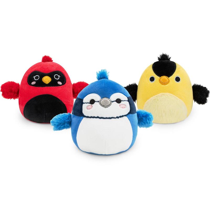 Squishmallows Plush Toys:  Babs, Cazlan & Geranium, Select Series, 5-Inch Birds 3-Pack, Ultrasoft,  Collectible