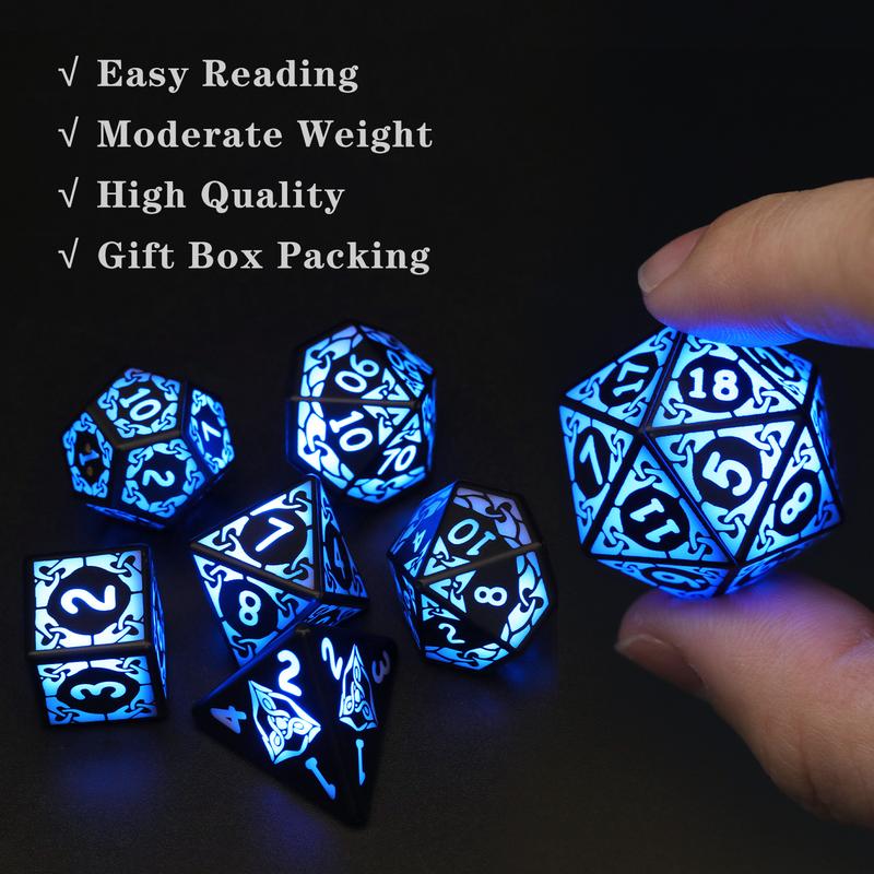 LED Dice Set D&D Rechargeable，DND Dice Shake to Light Up Dice, Dungeon and Dragons Dice USB Port Charging, Role Playing Dice for D&D Table Games