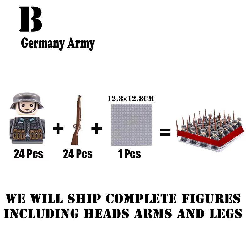 Custom  24pcs set WW2 soldier building blocks national army military figures assembling bricks christmas gifts,birthday gifts,Cake Toppers