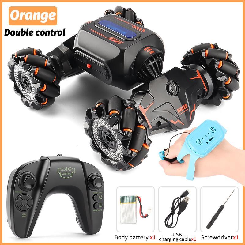 Remote Control Crawling Car Toy, Intelligent Q Crawling Four-drive Force Lever Remote Control, with Dual Meter Remote Control & Joystick Remote Control & 14500 500mAh V3.7 Lithium Battery