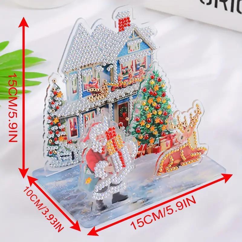 Christmas Santa Clause House Pattern DIY Diamond Art Painting Without Frame, DIY 5D Diamond Arts Painting Kit, Wall Art Decor For Home Living Room Bedroom