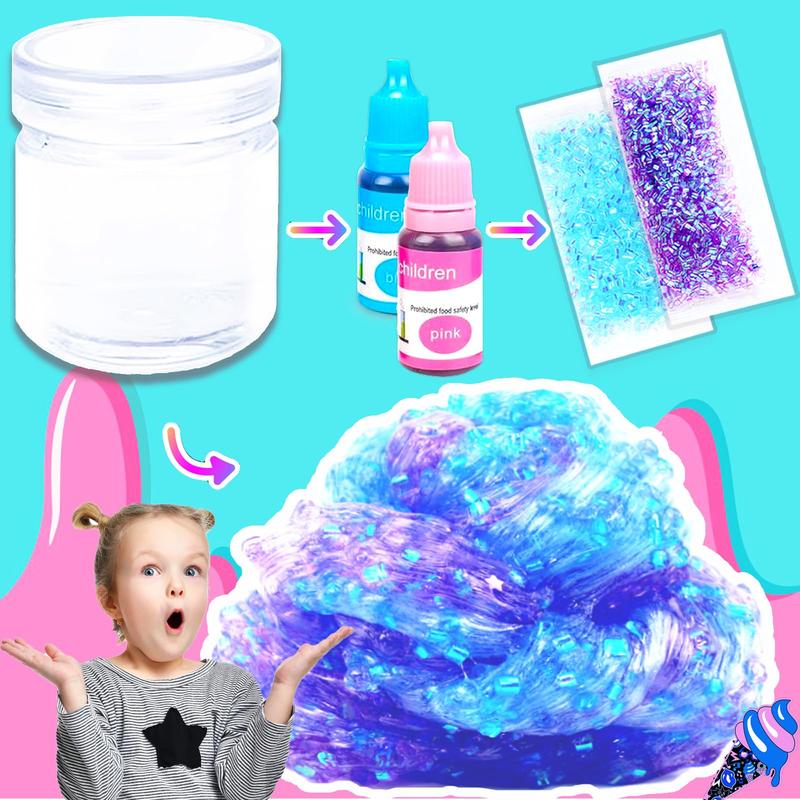 Slime Kit Confetti Slime, Glimmer Crunchy Slime, Foam Slime, Jelly Cubes Slime, Stress Relief Toys, Party Favors for Kids, for Girls  Boys toys