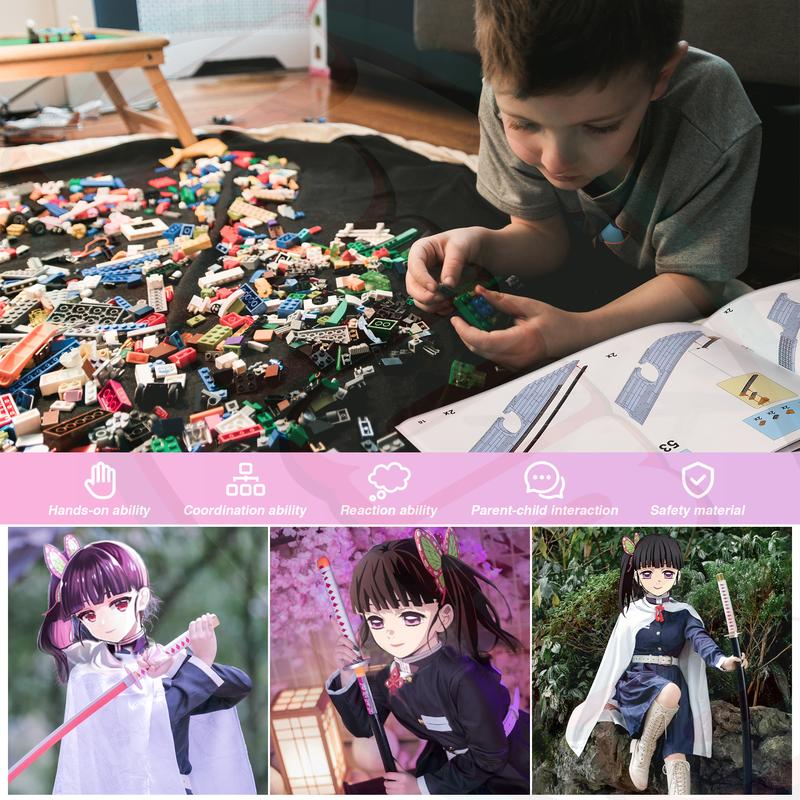 66021,788 Pieces,DemonSlaye Building Block Set,39in Tsuyuri Kanao Building Block with Stand,Handmade Cosplay Anime Toy Building Set for Collecting and Gifting Model for Anime fans,Home Decoration,For aged 12 and above,Stress relief toy