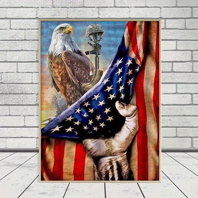 Eagle Pattern DIY Diamond Arts Colorful Painting Kit without Frame, DIY Decorative Art Picture for Beginner, Wall Art Decor for Home Living Room Bedroom