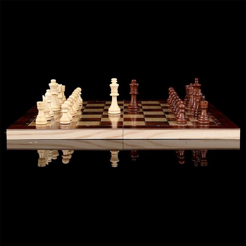 Wooden Chess Board Game, 1 Box 3 in 1 Chess Board Game, International Chess, Western Chess, Double Land Chess, Leisure & Outdoor Recreation Equipment