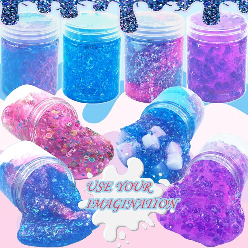 Slime Kit Confetti Slime, Glimmer Crunchy Slime, Foam Slime, Jelly Cubes Slime, Stress Relief Toys, Party Favors for Kids, for Girls  Boys toys