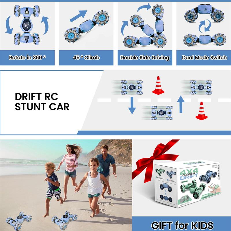 Remote Control Car RC Cars, Gesture Sensing RC Stunt Car Toy, 360° Rotating Offroad Monster Hobby Racing Car, Double Sided Hand Controlled RC Car with Lights, Birthday Gifts