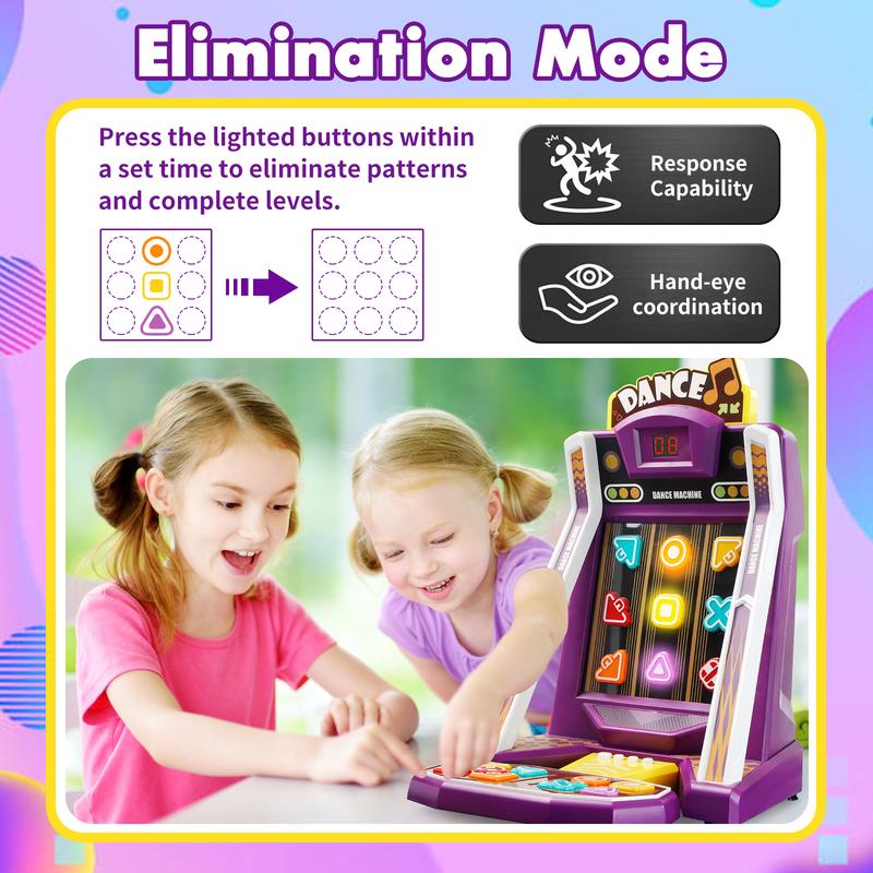 Finger Dance Stress Relief Toys, Mini Arcade Button Game with 2 Modes,Challenge Level Quick Push Game, Color and Shape Recognition Memory Challenge