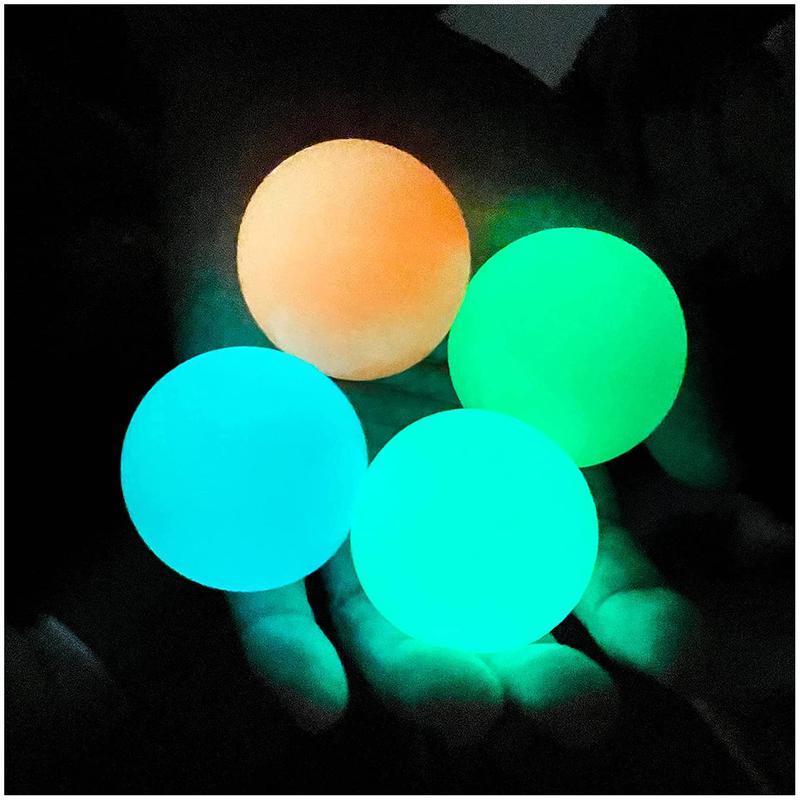 Glistening Sticky Balls for Children and Adults - 4pcs Random Colors - Stress Relief Toys