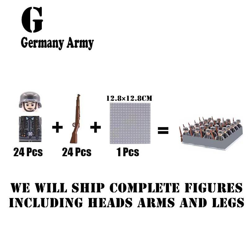 Custom  24pcs set WW2 soldier building blocks national army military figures assembling bricks christmas gifts,birthday gifts,Cake Toppers