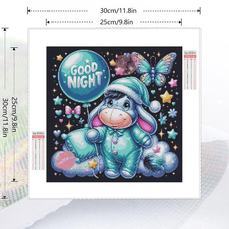 Cartoon Donkey Pattern DIY Diamond Arts Colorful Painting Kit without Frame, DIY 5D Diamond Arts Colorful Painting Kit