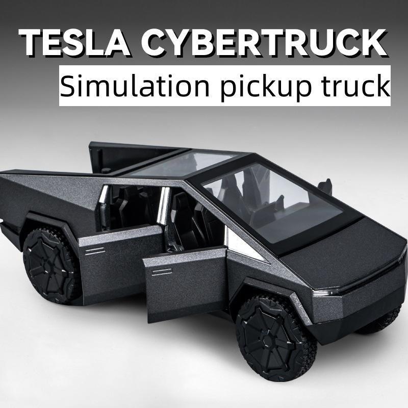 Tesla Cybertruck - 1:32 alloy model toy with music, lights and pull-back mechanism - for enthusiastic young drivers