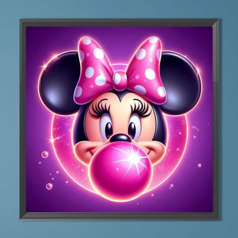 Minie Mouse Pattern DIY Diamond Arts Colorful Painting Kit without Frame, DIY 5D Diamond Arts Colorful Painting Kit, Wall Art Decor for Home