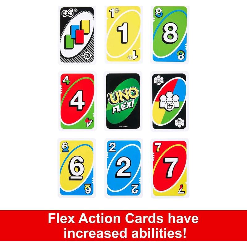 UNO Flex Card Game for Family Night Where Cards Change Color When Flexed in Collectible Tin Box