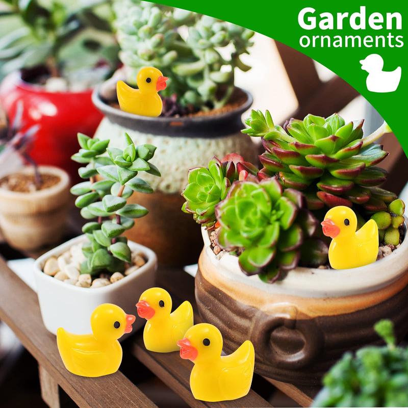 Mini Resin Duck Decoration, 100 200pcs Mini Duckling Set for Pot Plants, Miniature Decoration, Garden Dollhouse Cake Decoration, DIY Season Decoration