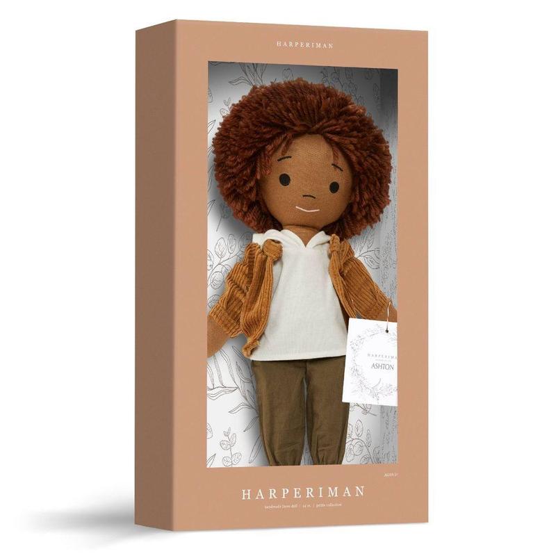 HarperIman Ashton 14'' Handmade Linen Plush Doll, puppets, figures