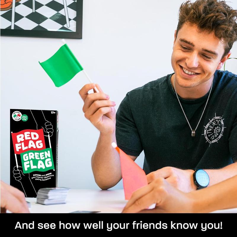 Red Flag Green Flag Game: Judge Your Friends’ Disastrous Dating Decisions | Ages 15+ | 3-10 Players | 230 Scenario Cards | Teens & Adults |