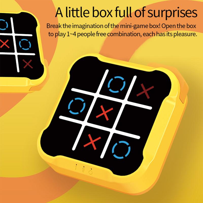 Tic Tac Toe Game, 3 in 1 Handheld Puzzle Game Console, Portable Travel Games for Car Ride, Board Games for Adults, Christmas Gift