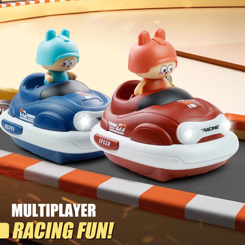 2-Pack Remote Control Bumper Car Toy for Kids Competitive RC Jumping Car Toy Set with Lights